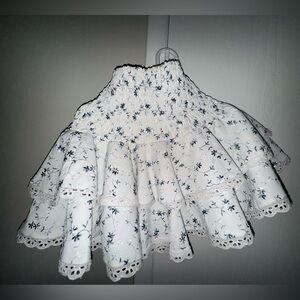 Blue and white floral skirt